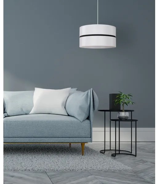 Duolla - Luster na lanku DUO 1xE27/15W/230V pr. 40 cm biela/čierna