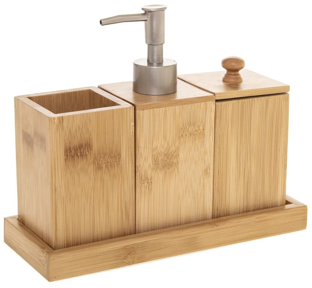 Sada kúpeľňových doplnkov Terre, bambus/s prvkami vo farbe nerez