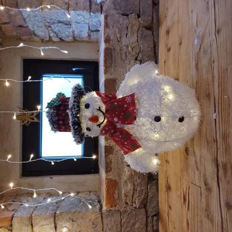 DECOLED LED světelný sněhulák, 50 cm, teple bílá