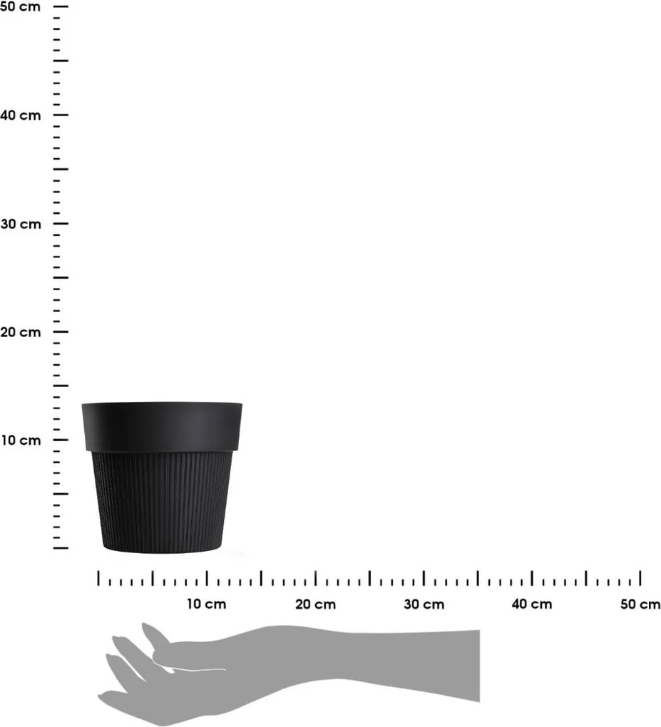 PLASTOVÝ KVETINÁČ SILVA LINE 16X14 CM ČIERNA