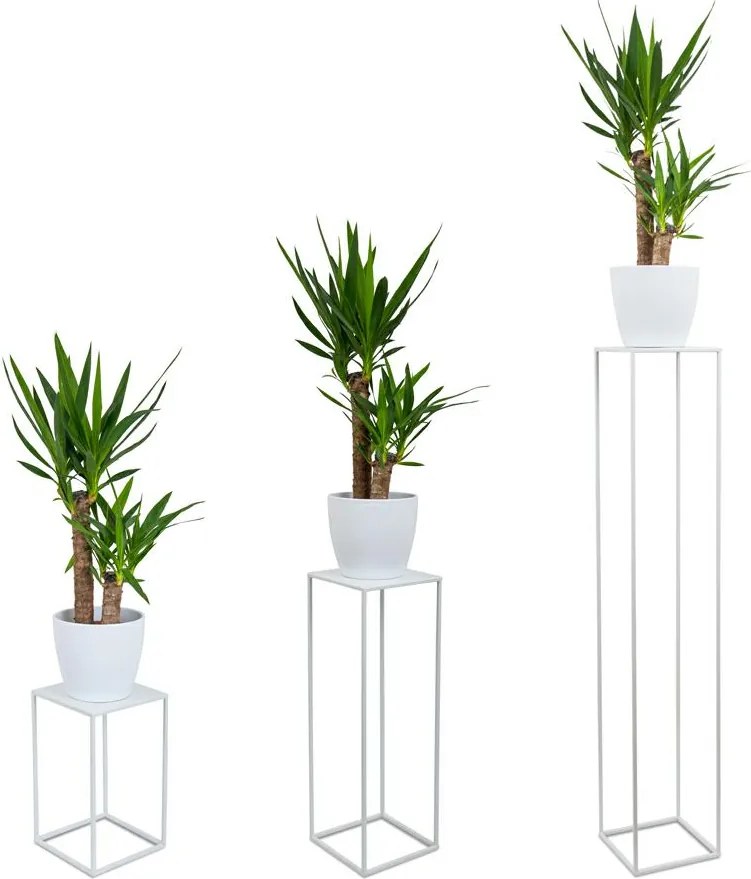 STOJAN NA KVETINÁČ SIMPLE 130X24X24 CM BIELA