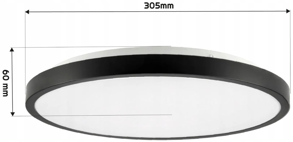 BERGE Prisadený LED stropný panel 12W 860lm Okrúhly čierny NW