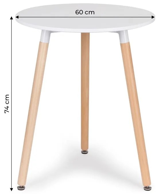 Biely okrúhly konferenčný stolík 60cm