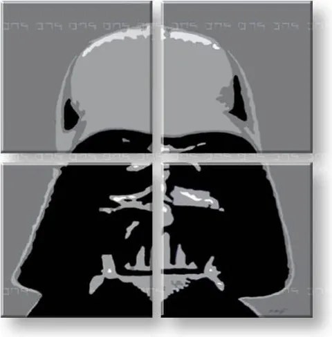 Ručne maľovaný POP Art obraz STAR WARS 4 dielny  sw