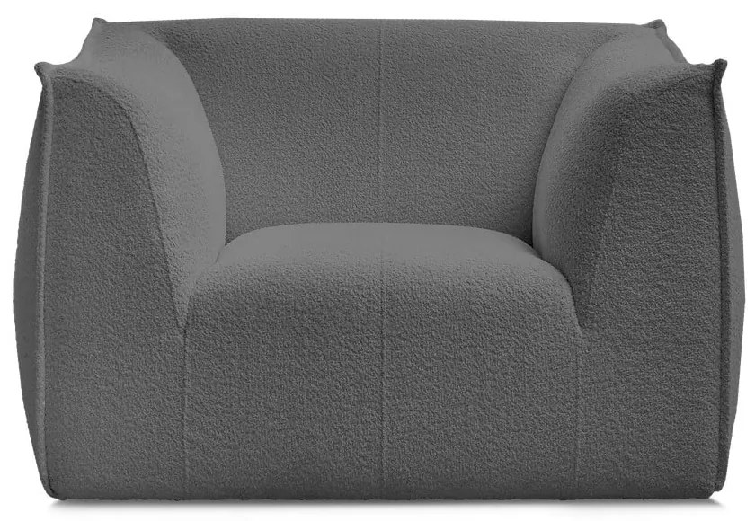 Tmavosivé kreslo z textílie buklé Giorgia – Bobochic Paris