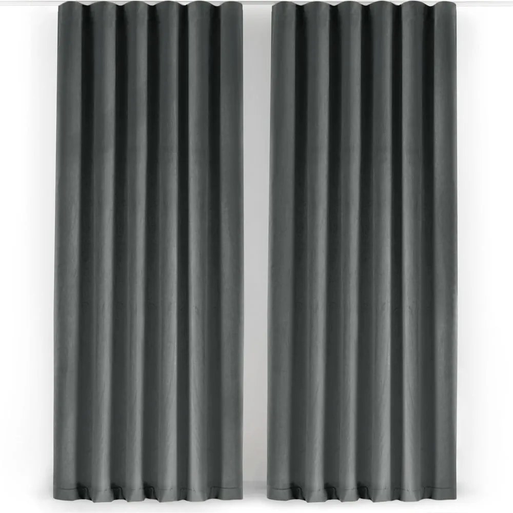 Tmavosivý zamatový dimout záves 200x250 cm Velto – Filumi
