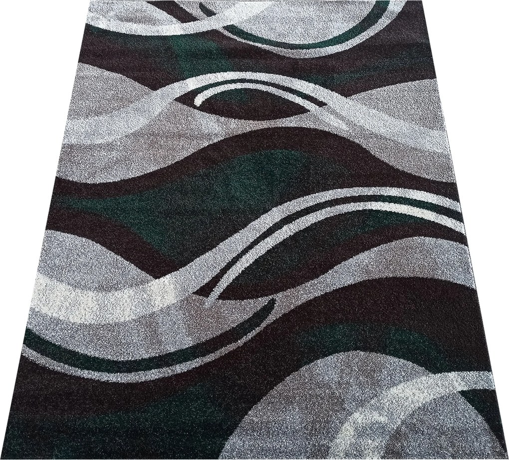 DY Sivo-zelený koberec s abstraktným vzorom Otto 01 Rozmer: 240x330 cm