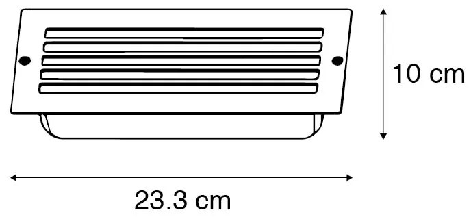 Moderná zapustená lampa oceľ IP44 - Hurricane