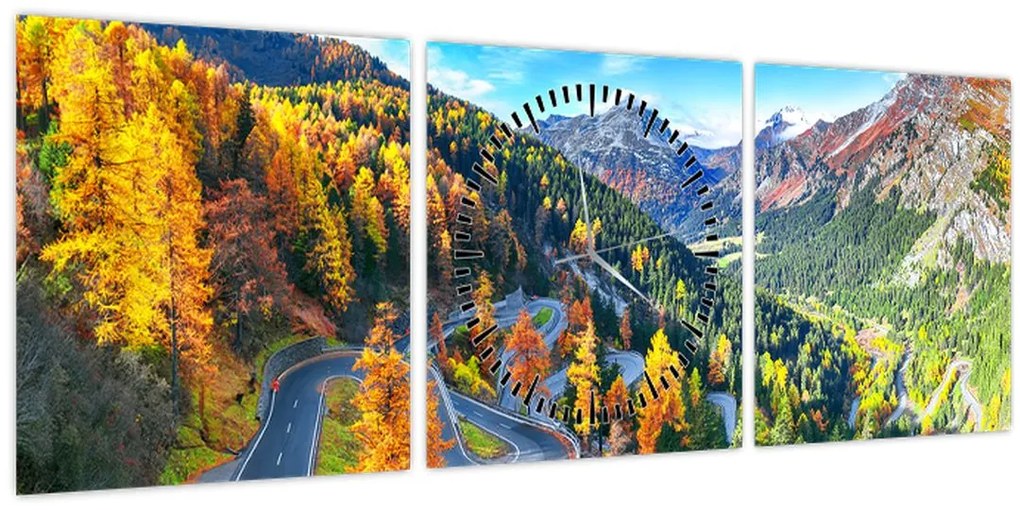 Obraz - Malojský priesmyk (s hodinami) (90x30 cm)