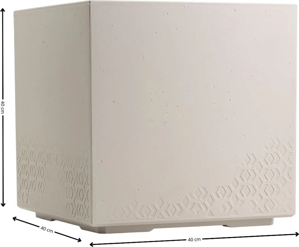 Květináč na kolečkách BETONIQUE 40x40 cm béžový