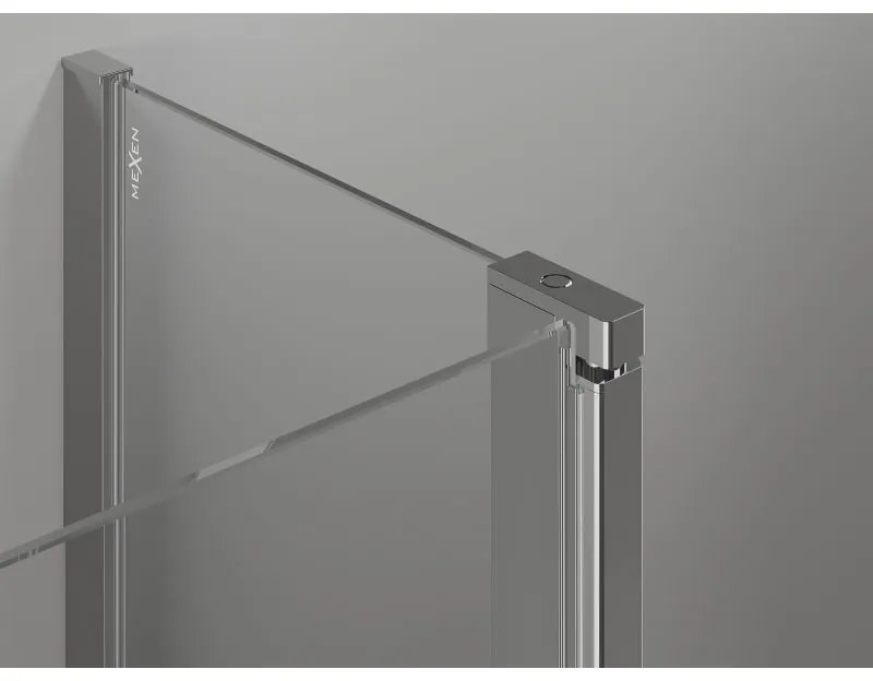 Mexen, Mexen Mist L výklopné sprchové dvere 135 cm, priehľadné, chróm - 8A4L-135-001-01-00