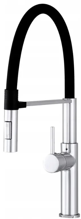 Gamma Vento New, stojanková drezová batéria s flexibilným ramenom, 2-funkčný výtok, čierna-chrómová, GMA-BVONK-CH