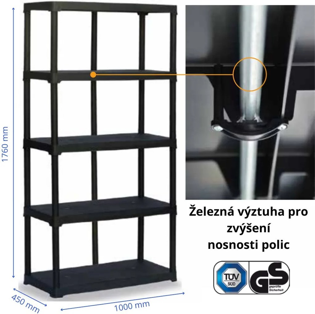 ARTPLAST Regál 5 políc, 1000x400x1760mm