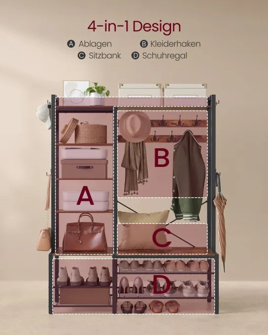 Vešiakový stojan s botníkom HSR426B01