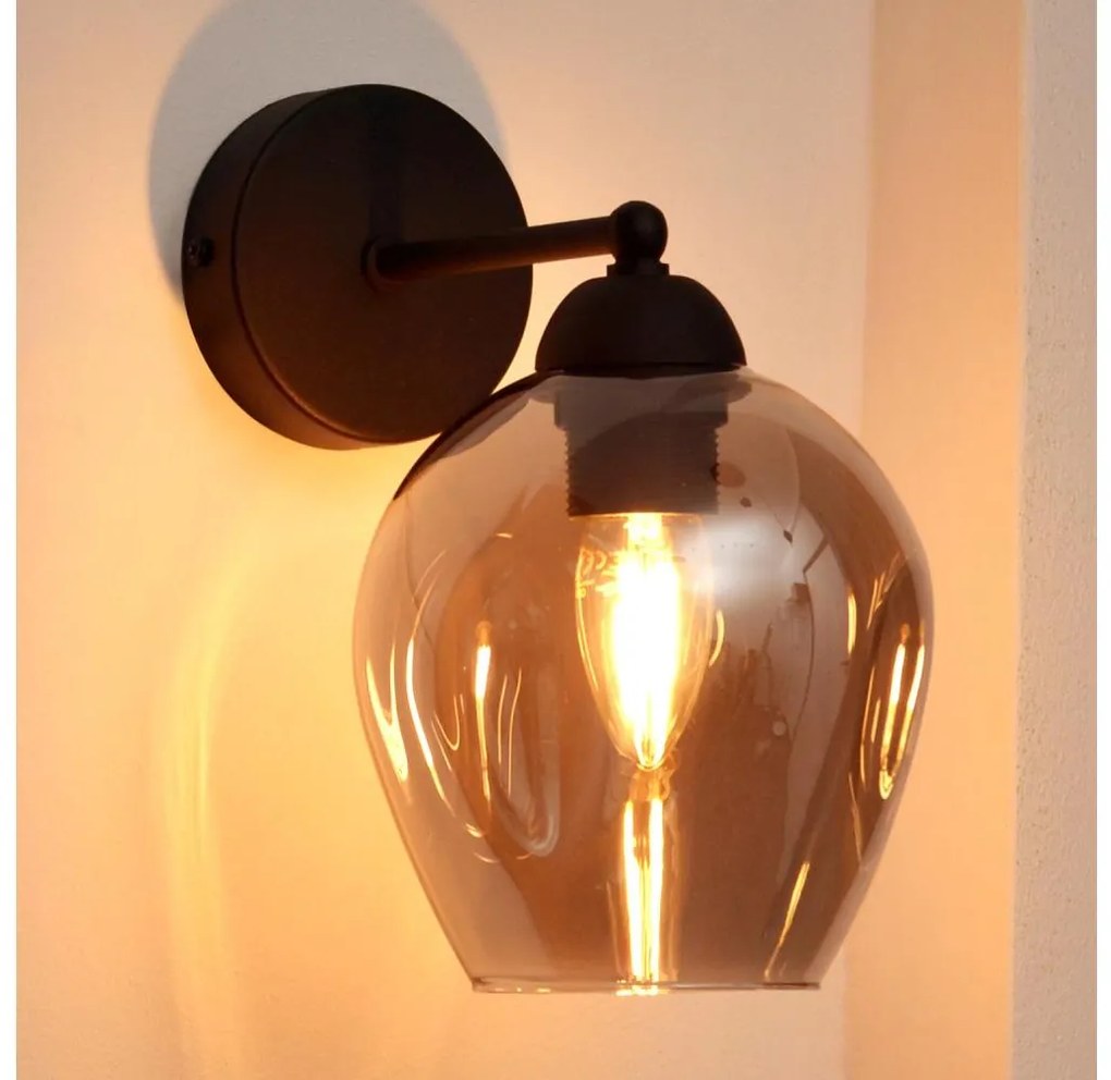 Helam Nástenná lampa LILI 1xE27/15W/230V čierna/šedá HE1669