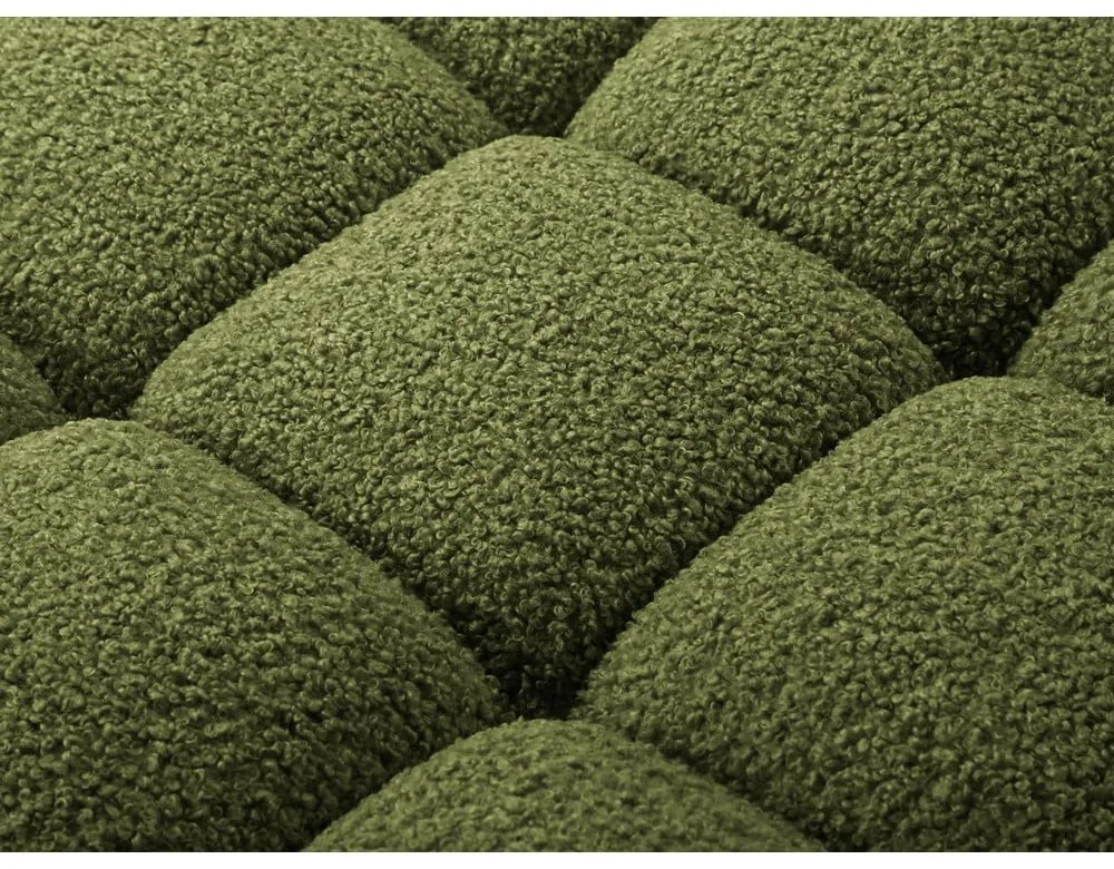 Zelený modul pohovky z textílie bouclé (pravý roh) Bellis – Micadoni Home