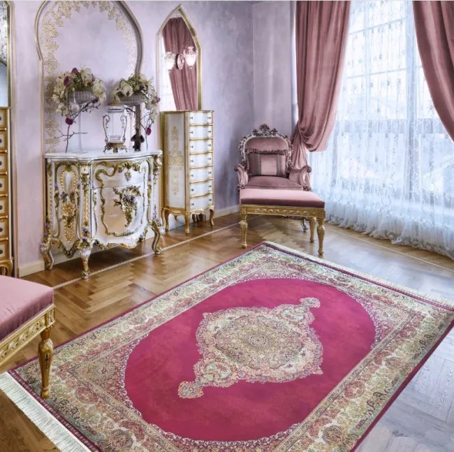 Koberec Exkluzívny Qum Silk 01 červený