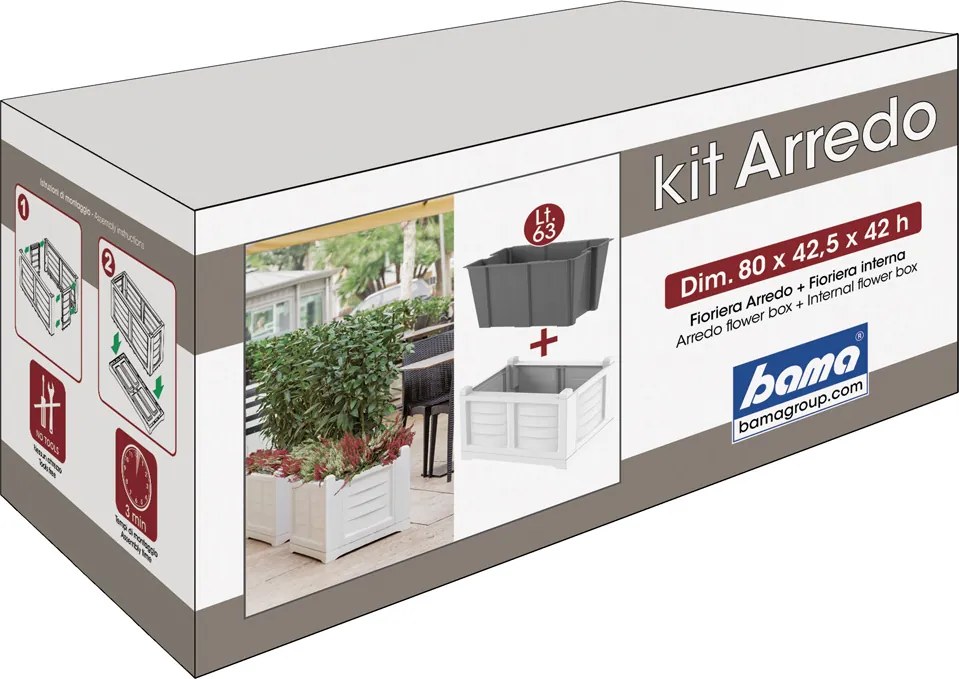 BAMA Set hrantík s vnútornou nádobou ARREDO, farba biela