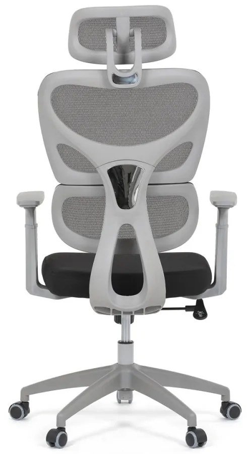 Kancelárska ergonomická stolička GRANT II — sieť, látka, sivá/čierna