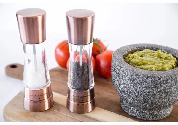 Cole&Mason - Sada mlynčekov na soľ a korenie DERWENT 2 ks 19 cm meď