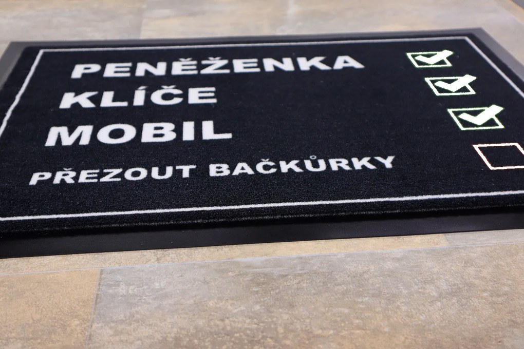 Mercury Flooring, Rohožka Checklist 40x60 cm – na von aj na doma, 40x60, čierna