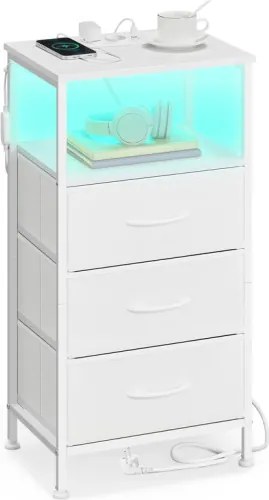 Nočný stolík BELLAH s nabíjacou stanicou LGS303WH03