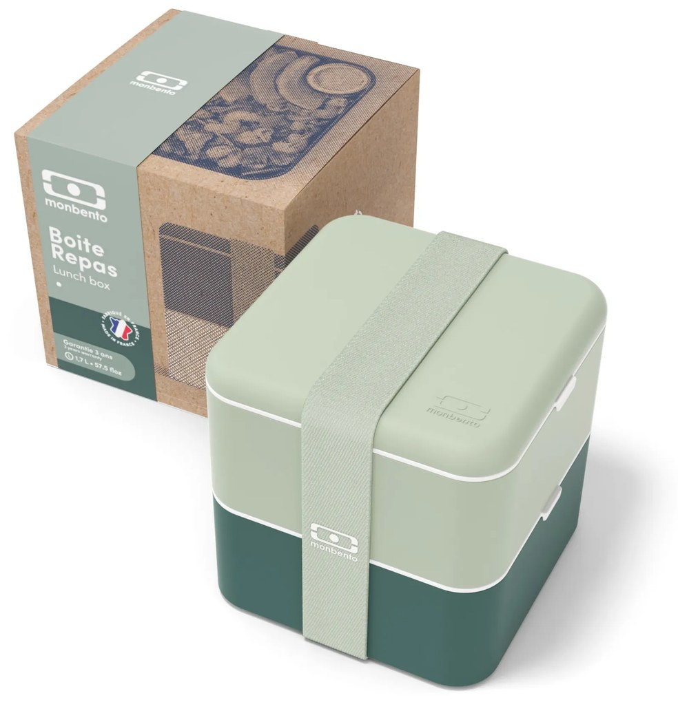 monbento Desiatový box Monbento Square Green Bicolor 1,7 l