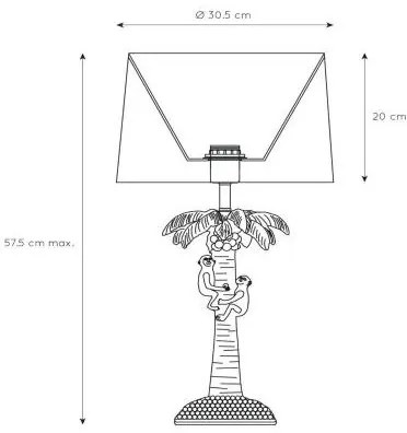 Lucide 10505/81/02 - Stolná lampa COCONUT 1xE27/60W/230V zlatá/zelená