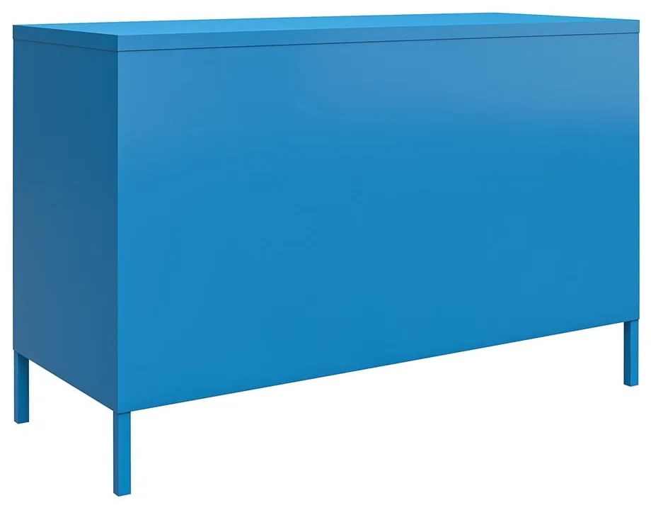 Modrá kovová komoda Novogratz Cache, 100 x 64 cm