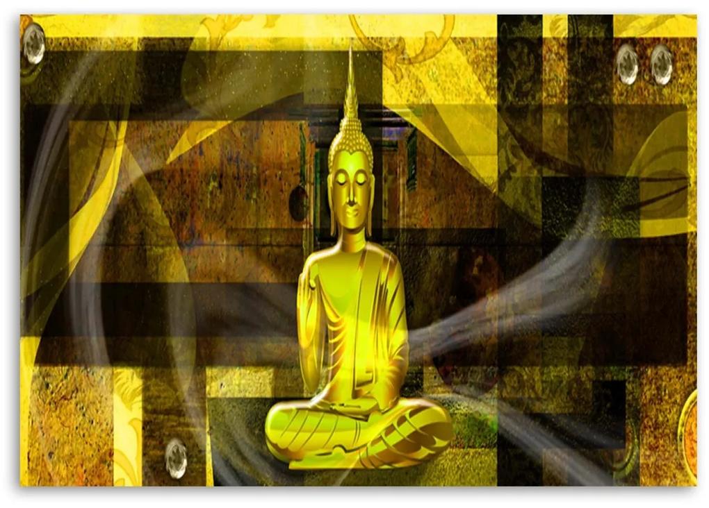 Obraz na plátně Buddha Zen žlutý - 90x60 cm