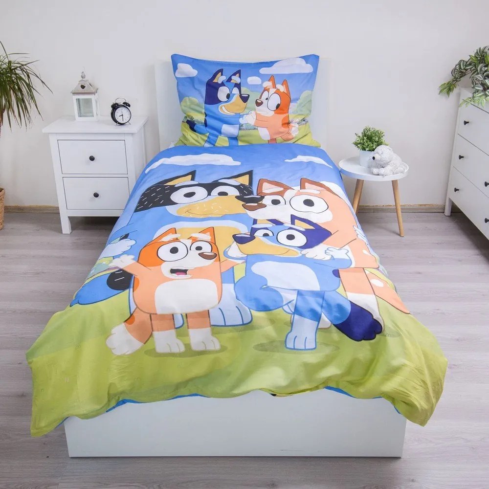 Bavlnená detská obliečka na jednolôžko 140x200 cm Bluey – Jerry Fabrics