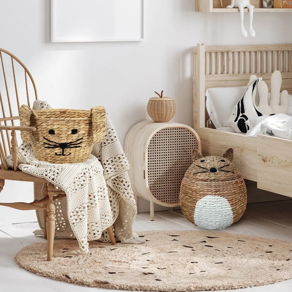 Detský kôš na hračky z vodného hyacintu v prírodnej farbe ø 40x43 cm Cat – Compactor