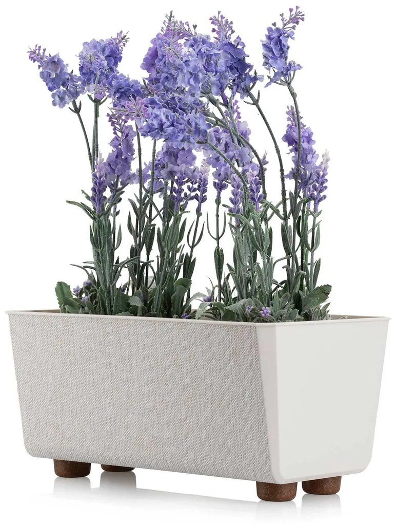 PLASTOVÝ KVETINÁČ SALVIA TX 28,5X17 CM KRÉMOVÁ