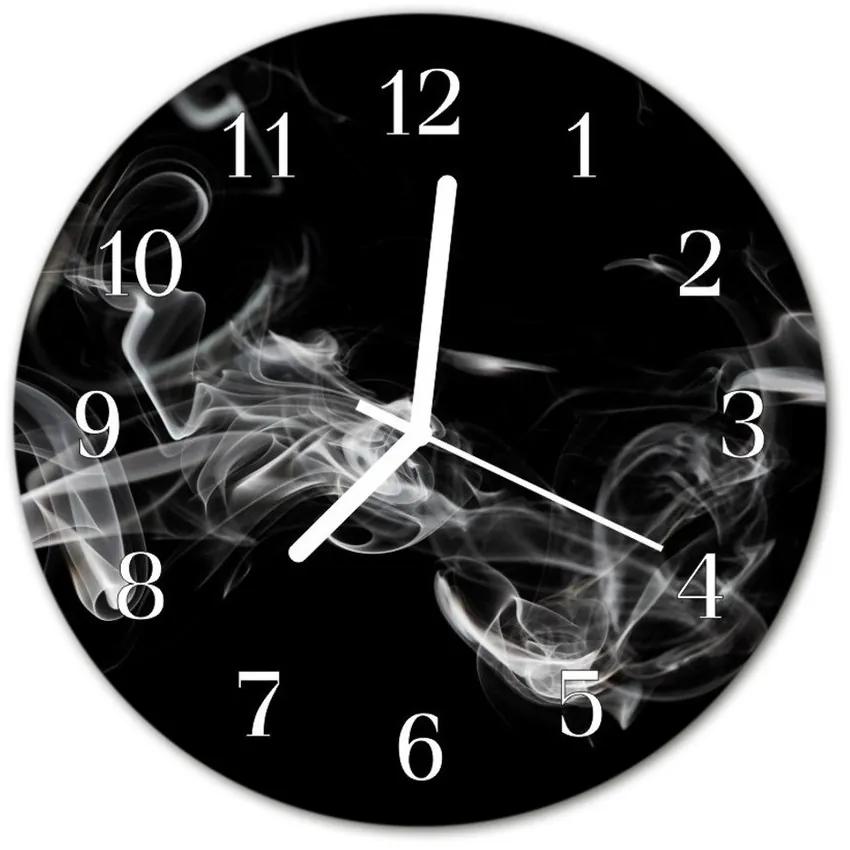 Nástenné sklenené hodiny Dym fi 30 cm