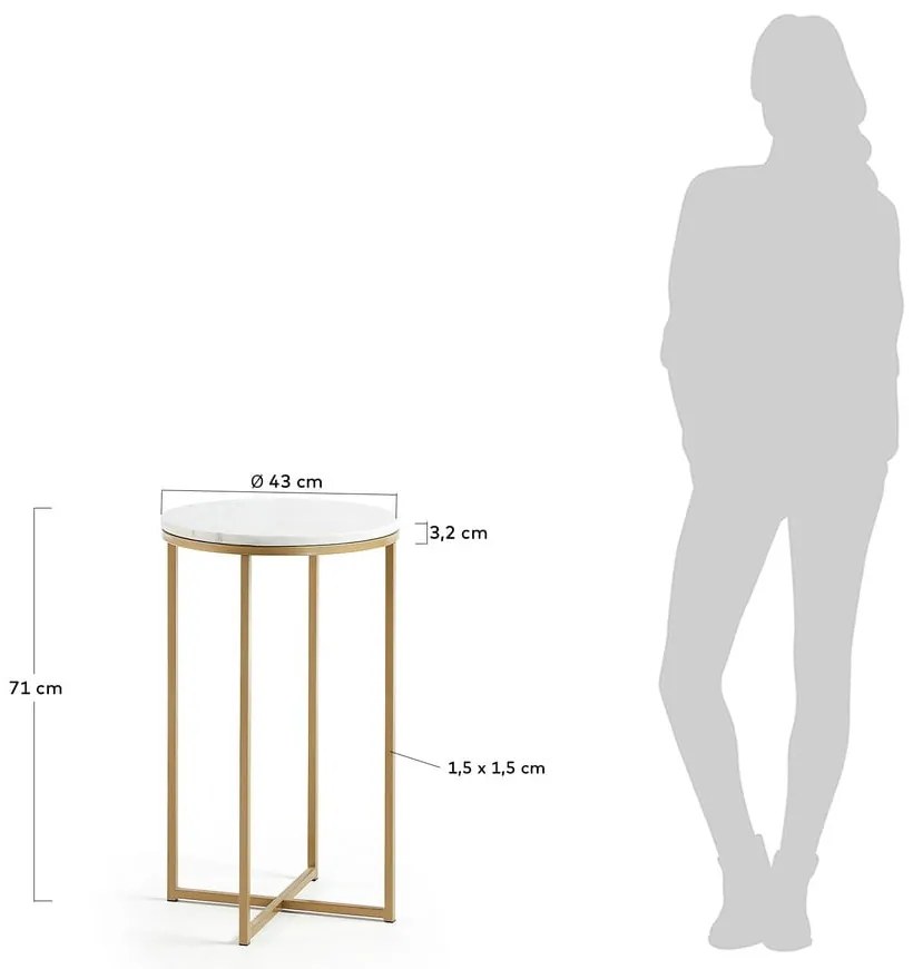 Odkladací stolík Kave Home Shefield, ø 43 cm