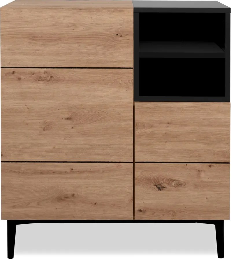 Skrinka 2-dverová Nola, dub artisan/čierna