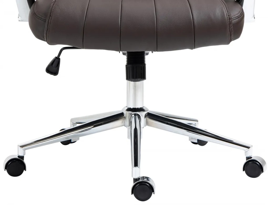 Kancelárska stolička Wigan - koža - Hnedá