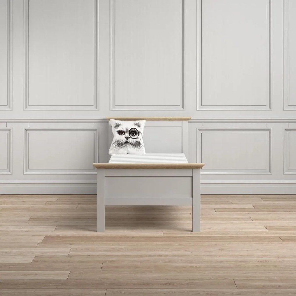 Posteľ Provine 90x200 biela/dub