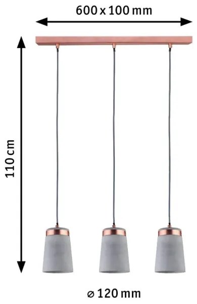 Paulmann 79626 - 3xE27/20W Luster na lanku NEORDIC STIG 230V