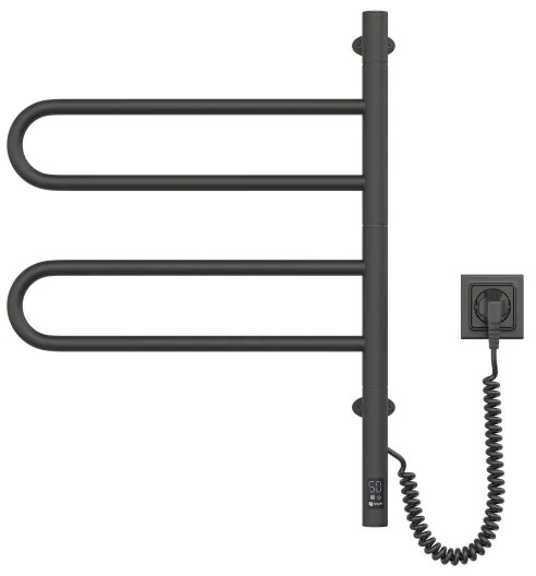 Elektrický otočný sušiak na uteráky FOUETTE 128W/230V 64,6 cm IP44 čierny