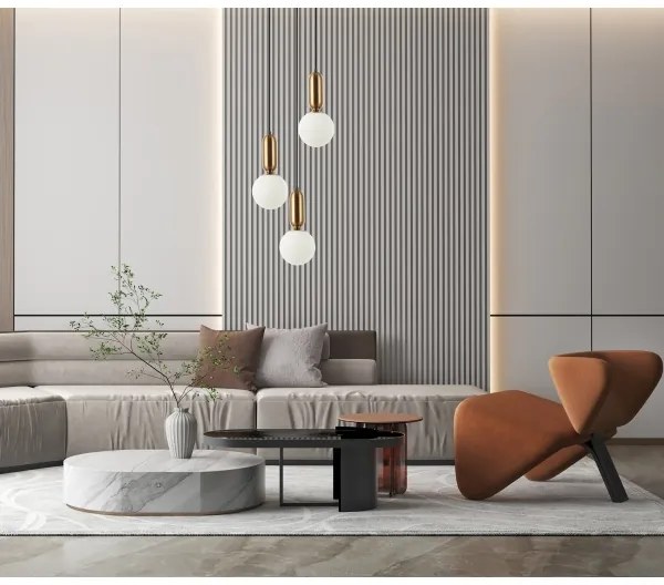 ITALUX PND-02340-3S-BRO - Luster na lanku ALDEVA 3xE27/40W/230V čierna/bronz