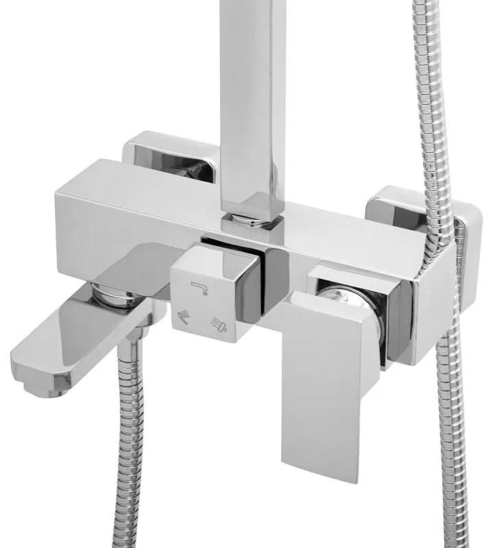 Sprchová súprava KABE s výtokom do vane - chrómová - hlavica 25x25 cm