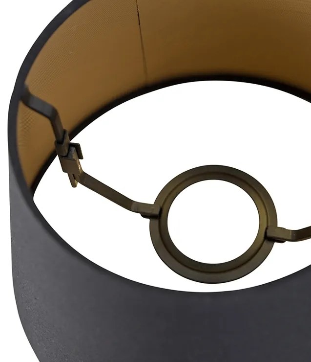 Bavlnený tienidlo čierne 20/15/13 so zlatým vnútrom