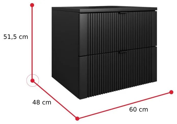Kúpeľňová skrinka pod umývadlo DAKARI - čierna / 80 / áno