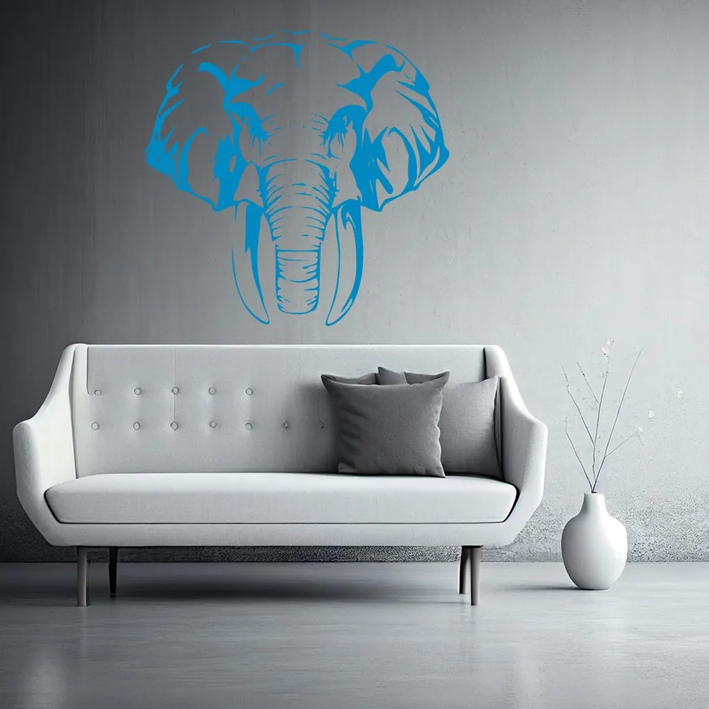 Veselá Stena Samolepka na stenu na stenu Hlava Slona Farba: černá