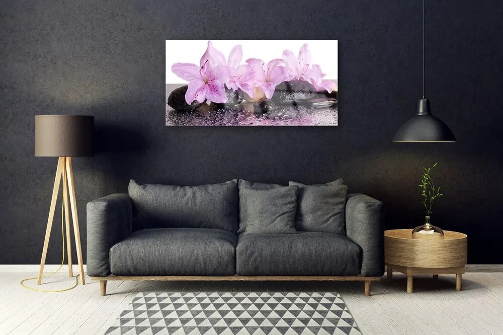 Obraz plexi Kvety kamene zen kúpele 100x50 cm