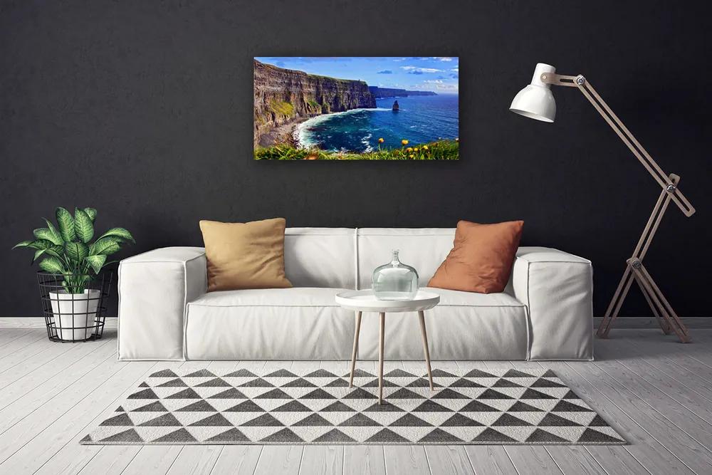 Obraz na plátne Záliv skaly more krajina 125x50 cm
