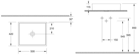 Isvea - Umývadlo na dosku PURITY 50x42 cm keramika/biela