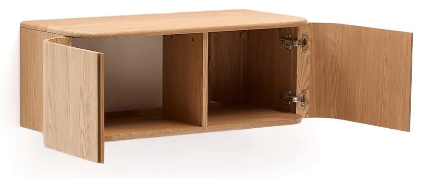 Závesná skrinka pod umývadlo v dekore jaseňa v prírodnej farbe 90x35 cm Salaya – Kave Home