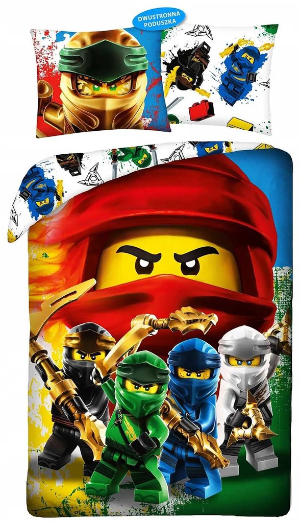 Bavlnené obliečky 160x200+1p70x80 Lego Ninjago